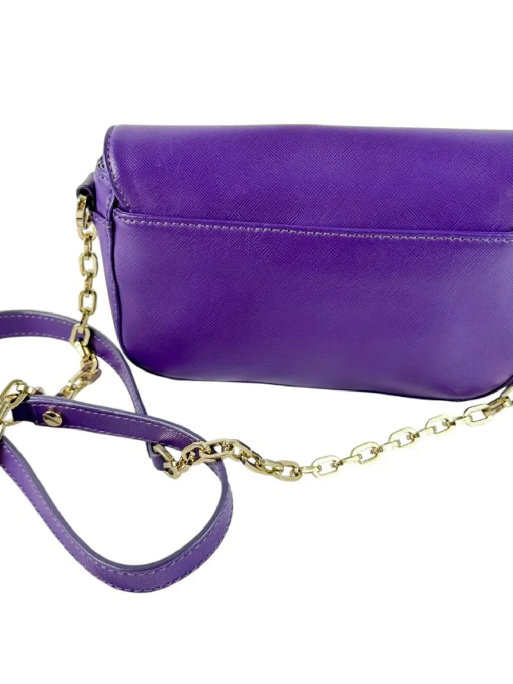TORY BURCH Robinson Purple Saffiano Leather Crossbody Shoulder Bag